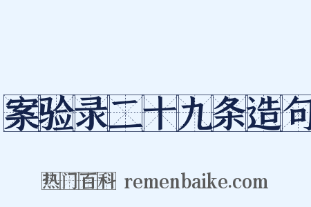 案验录二十九条造句是什么意思的图片